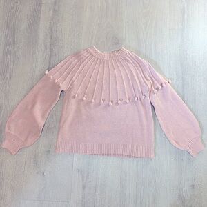 Pink Knit Bubble Sleevelessve Sweater - S
